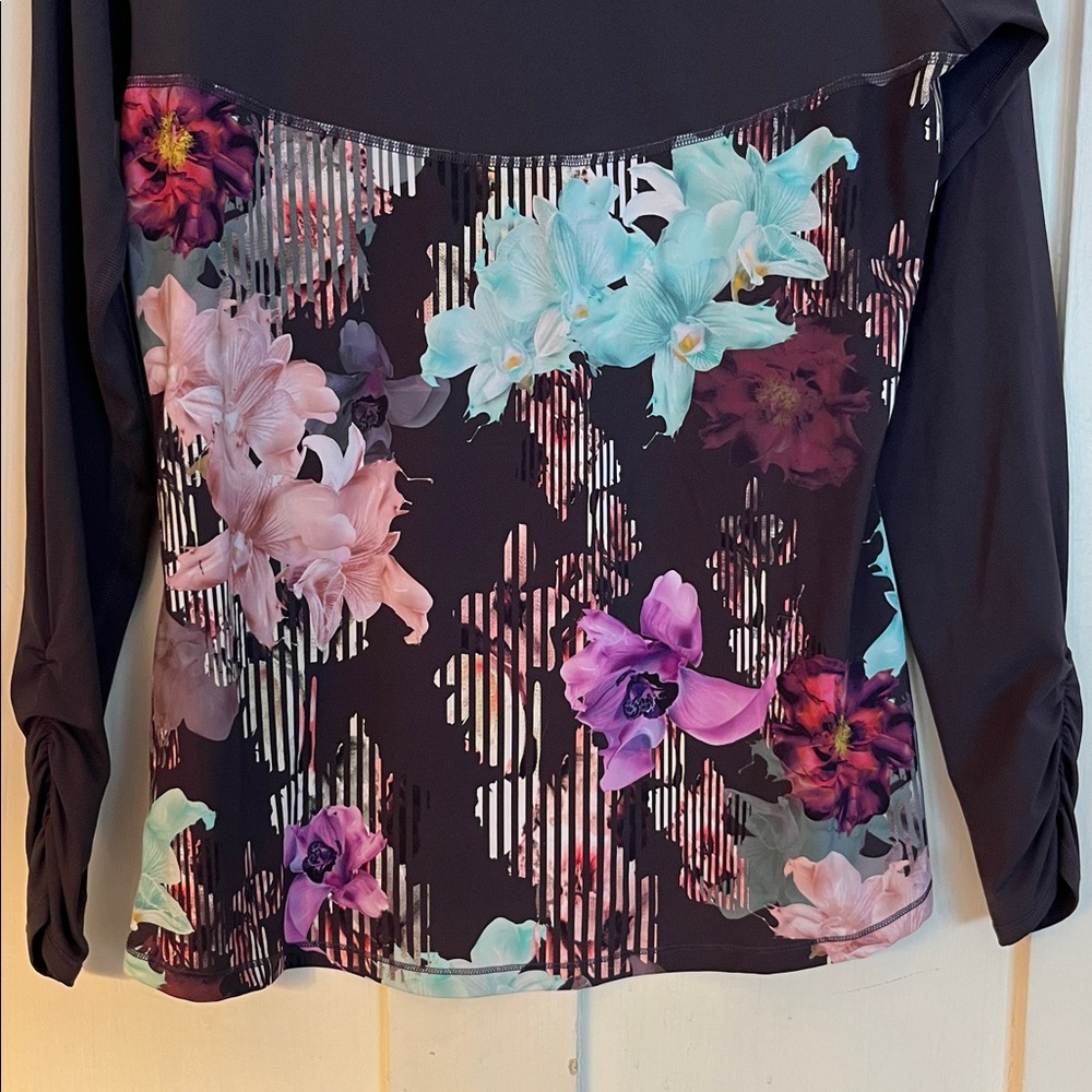 CALIA by Carrie Underwood Long Sleeve Floral Printed Rashguard Swim top XL - Picture 12 of 12